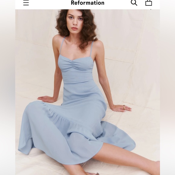 Reformation Dresses & Skirts - Reformation Light Blue Midi Slip Dress